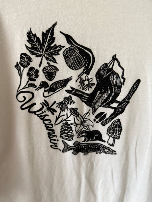 Wisconsin 3/4 Sleeve Baseball T-shirt