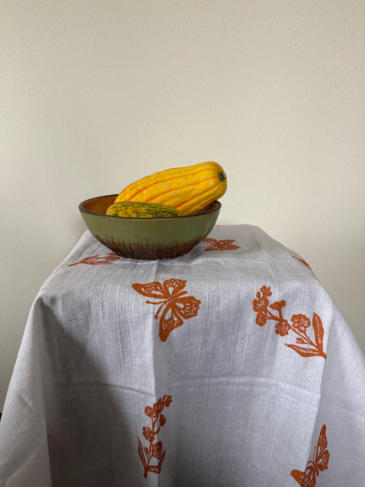 Butterfly and Flowers Tea Towel