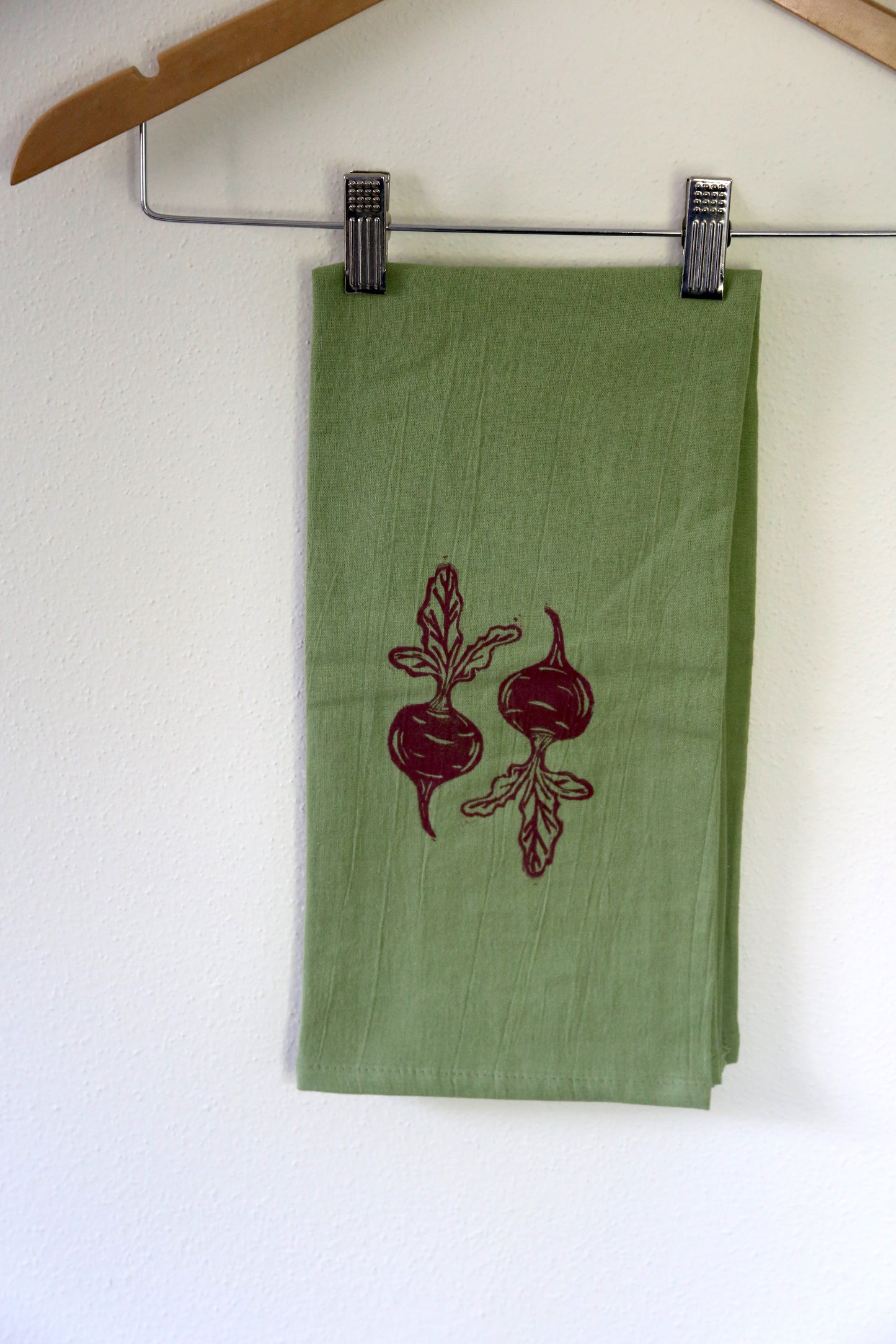 Two Beet Tea Towel (green)