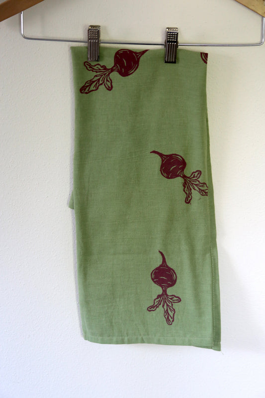 Multi Beet Tea Towel (green)