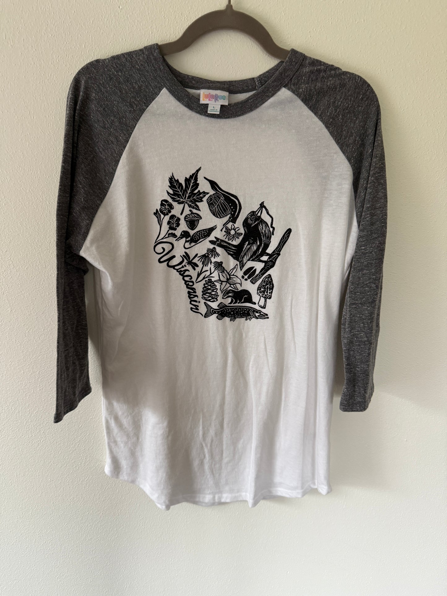 Wisconsin 3/4 Sleeve Baseball T-shirt