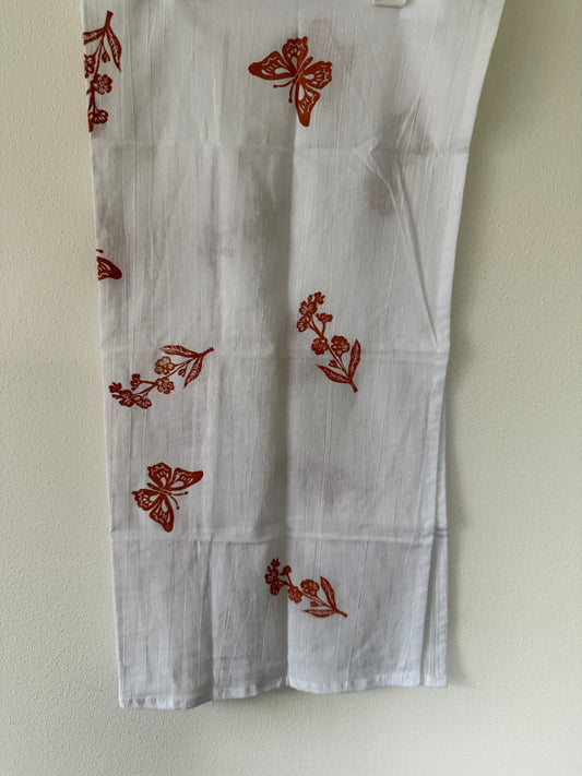 Butterfly and Flowers Tea Towel