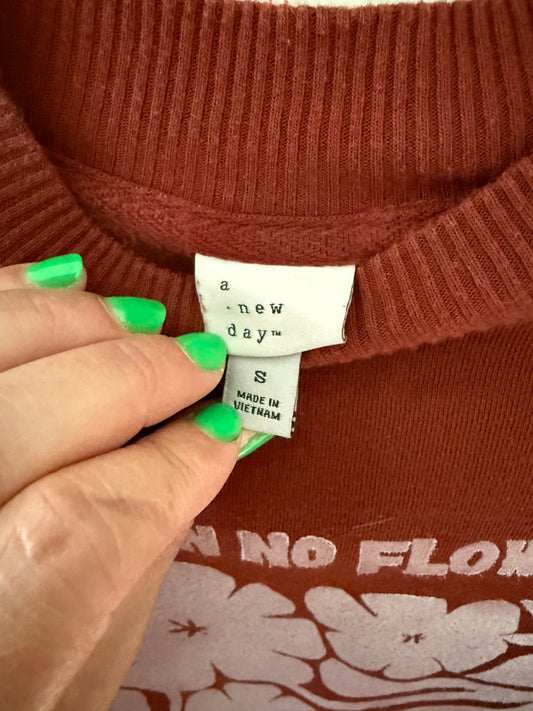 Cropped Crewneck No Rain No Flowers Sweatshirt