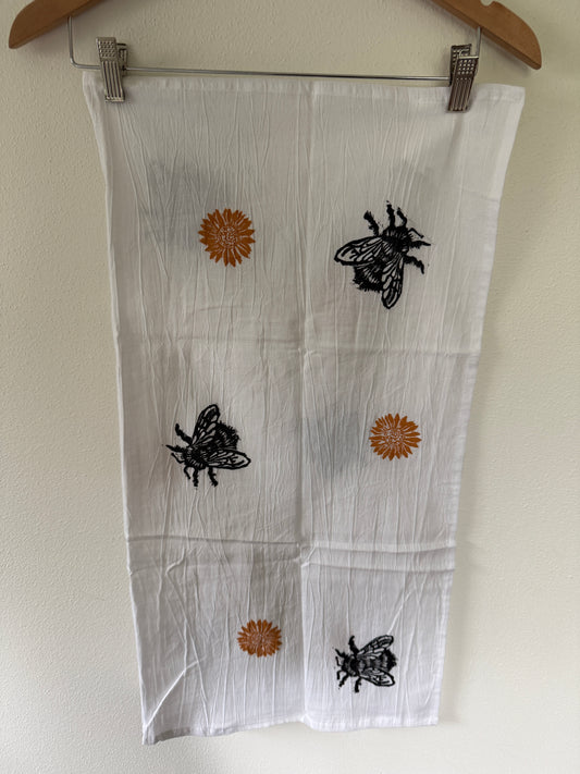 Bumblebee + Sunflower Tea Towel